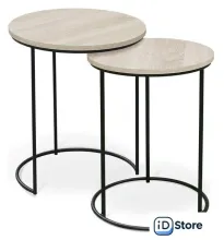 Журнальный столик Sheffilton SHT-CT7 (дуб беленый/черный муар)