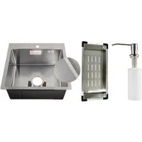 Кухонная мойка Schtoff Best Decor Silver 5050 коландер металл K-1 Black дозатор SD-1 Silver