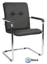 Офисный стул Белс Румба Chrome V 450390/V4 (кожзам черный)