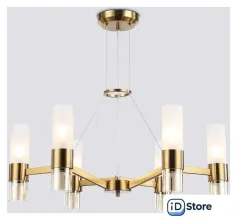 Подвесная люстра Ambrella light LH55114/6 BS/FR/TI (латунь/белый матовый/янтарь)