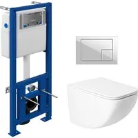 Унитаз подвесной с инсталляцией Saniteco KW-99048 64077 S-IN-MZ-LINK_PRO