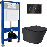 Унитаз подвесной Lauter Longer 2110822B 21901001 (кнопка 219704E, черный)