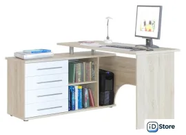 Стол Сокол КСТ-109 левый (дуб сонома/белый)