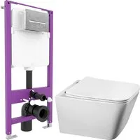 Унитаз подвесной Saniteco Tornado KW-9004WT Triton Pro EVO815N (с кнопкой хром)