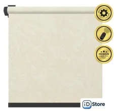 Рулонная электроштора НеоФьюжен Джерси 260х250 правая (светло-бежевый, черная фурнитура)