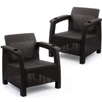 Комплект садовой мебели Альтернатива Ротанг-плюс / М8840 (мокко)