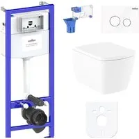 Унитаз подвесной Lavinia Boho Relfix Aveo Rimless 7 в 1 87040131 (белое стекло)