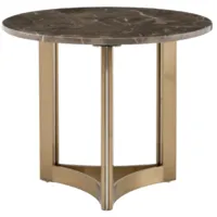 Журнальный столик Stool Group Кассия 60x60 / EET-292-BRCGS-brown 5105-9 (темная керамика/сталь шампань)