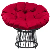 Кресло садовое Craftmebel Папасан Премиум (графит/алый)