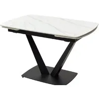 Кухонный стол M-City Alatri 120 Matt 614M04390 (White Marble Solid Ceramic/Black)