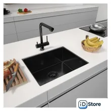 Кухонная мойка ARFEKA ECO AR 550450 BLACK PVD NANO DECOR VOLCANIC ROCK