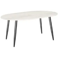 Обеденный стол Sheffilton SHT-TU104/120-80 овальный (черный муар/бетон крем)