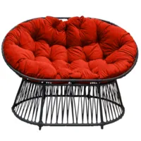 Кресло садовое Craftmebel Мамасан Премиум (черный/коралловый)