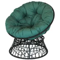Кресло садовое Garden Story Папасан / 45123МТ (черный/зеленый)