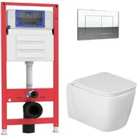 Унитаз подвесной Oliveeka OL-MQ-003 OL-G1 OL-E12-CR (хром)