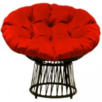 Кресло садовое Craftmebel Папасан Премиум (черный/коралловый)