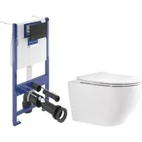 Унитаз подвесной Saniteco Torando T-203MW Villeroy Boch 92122870 921228AN (кнопка черная)