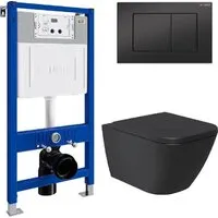 Унитаз подвесной Lauter Nuremberg 21811B 21901001 (черный, с кнопкой 219704J черный)