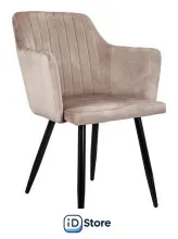 Стул с подлокотниками AksHome Brit (бежевый велюр HLR-08/черный)