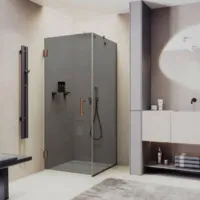 Душевой уголок MaybahGlass 100x100x195 / MGY-1309-2 (графитовое стекло/бронза)