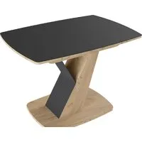 Кухонный стол Трия Гарда тип 1 (дуб крафт золото/стекло матовое черный графит)