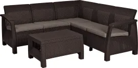 Комплект мебели угловой Корфу Релакс Сет (CORFU II RELAX SET, коричневый)