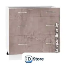 Шкаф напольный Кортекс-мебель Корнелия Лира НШ80р3ш без столешницы (оникс)