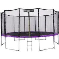 Батут Atlas Sport 490 см - 16ft Pro (с лестницей, внешняя сетка, сливовый)