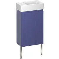 Мебель для ванных комнат Wellsee Тумба под умывальник 3 в 1 WC Area 221804004 (тумба/матовый синий, раковина/глянцевый белый, ножки/нержавеющая сталь)