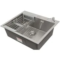 Кухонная мойка ARFEKA ECO AR мойка 600500, коландер, дозатор SATIN