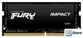 Оперативная память Kingston FURY Impact 16GB DDR4 SODIMM PC4-25600 KF432S20IB/16