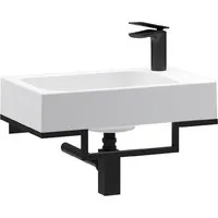 Умывальник Belux Темпо-2 HR0900 L (черный, с каркасом, сифоном, донным клапаном)