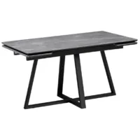 Обеденный стол Notta Памелла 140/200x80 (серый мрамор/черный)