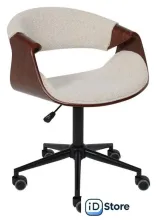 Офисное кресло AksHome Angara (букле, кремовый Lisa 102/черный)