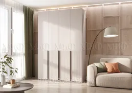 Шкаф Марвэл 4-х створчатый с доп. ящиками Кашемир (h2400) (1,6м.)