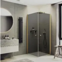 Душевой уголок MaybahGlass 80x80x198 / MGY-1296-3 (графитовое стекло/золото)