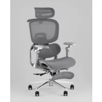 Кресло офисное TopChairs Prodigy с оттоманкой (серый)