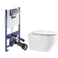 Унитаз подвесной Saniteco Torando T-203MW Villeroy Boch Viconnect Pro S 92122869 (кнопка хром)