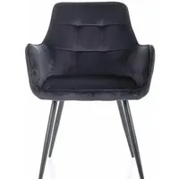 Стул с подлокотниками Signal Lemon Velvet 19 (черный)