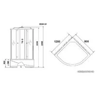 Душевая кабина Niagara NG-2310-14L 120x80x215 (матовое стекло, левая)