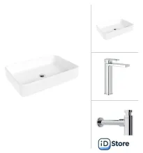 Умывальник Lauter 21842 Cascade 21СК0655C с сифоном 21635CH (хром)