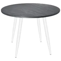 Обеденный стол Sheffilton SHT-TU104/TT 90 (белый муар/каменный уголь)