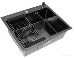 Кухонная мойка ARFEKA ECO AR мойка 600500, коландер F, дозатор BLACK