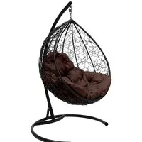Подвесное кресло M-Group Капля 11020405 (черный ротанг/коричневая подушка)