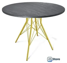 Кухонный стол Sheffilton SHT-TU2-1/ТТ 90 (золото/каменный уголь)