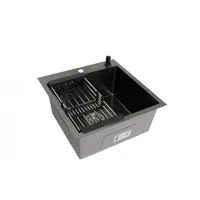 Кухонная мойка Wisent WGS-35050B/GER013 (с сифоном, дозатором и коландером)