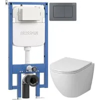 Унитаз подвесной Grossman GR-4455SQ 900.K42.01.000 Classic 700.K45.04.42M.42M (графит сатиновый)