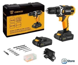 Дрель-шуруповерт Deko Sharker 16V Set 63 083-1041 (с 2-мя АКБ, кейс)
