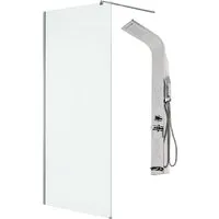 Душевая стенка Saniteco Walk-In SN-W6TC110 LYPA-2 (хром/панель хром глянцевый)