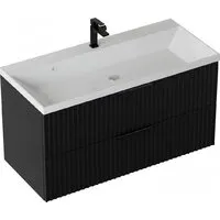 Мебель для ванных комнат Vela Тумба под умывальник Vela Волна 100П под Classica (черный мат) черный хекси TU2280